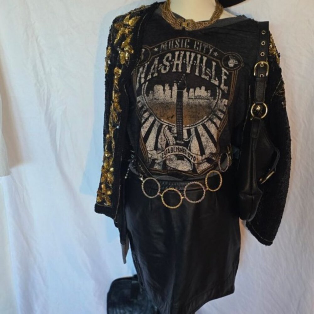 Leather Mini Skirt, Size 6 Petite